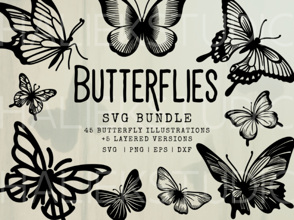 Download Butterflies SVG Illustrations - Premium Bundle