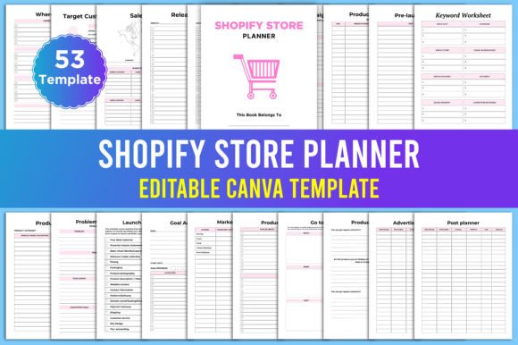 Download Editable Shopify Store Planner Canva - Shopify store planner Collection