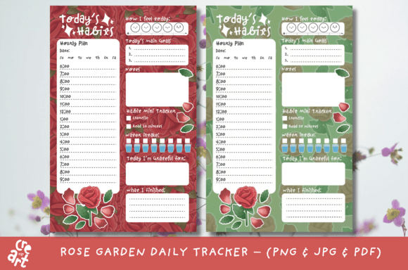 Download Rose Garden Daily Habit Tracker - Tracker Collection