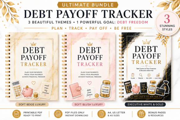 Download Debt Payoff Tracker Bundle – 3 Color - Tracker Collection