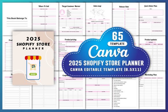 Download 2025 Shopify Store Planner Canva Kdp - Shopify store planner Collection