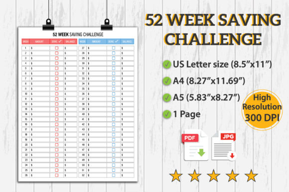 Download Week Saving Tracker Printable - Tracker Collection