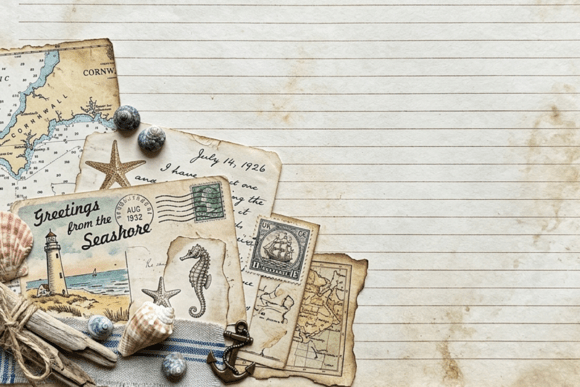 Download Vintage Sewing Floral Notes Journal Page - Premium Resources