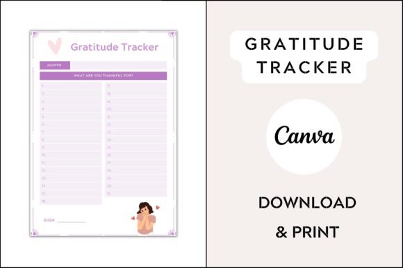 Download Gratitude Tracker - Printable Template - Tracker Collection