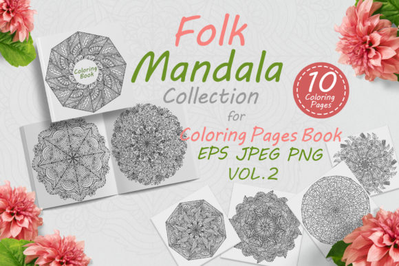Download Mandalas with Folk Style Ornaments Vol-2 - Mandala Collection