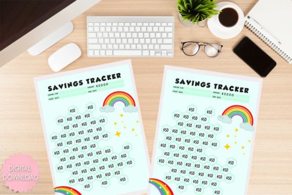 Download Money Saving Tracker Cute Printable PDF - Tracker Collection