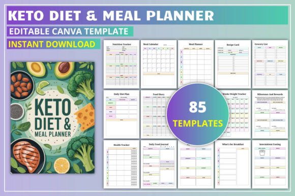 Download Editable Keto Diet &amp; Meal Planner - Meal planner Collection