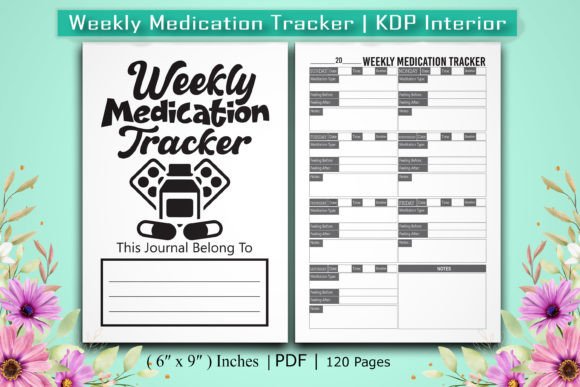 Download Weekly Medication Tracker | KDP Interior - Tracker Collection