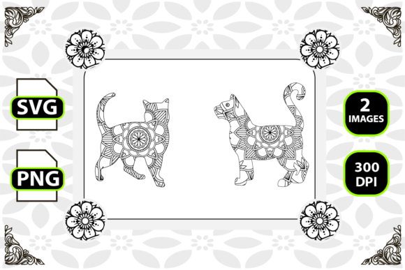 Download Cat Mandala Coloring Pages 21-22 - Mandala Collection