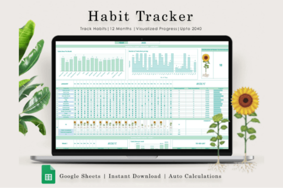 Download Habit Tracker Spreadsheet, Google Sheets - Tracker Collection