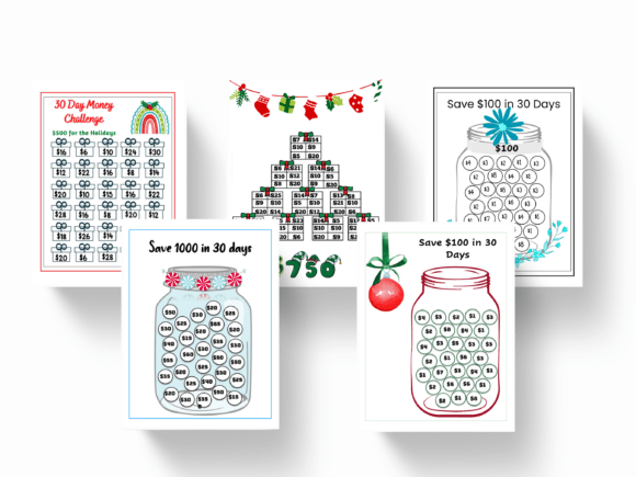 Download Holiday Money Challenge Savings Trackers - Tracker Collection